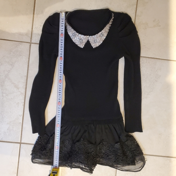 Beaded Peter Pan Collar Mini Dress - Picture 7 of 8
